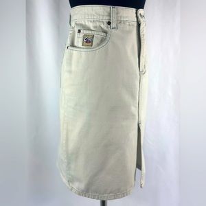 *VINTAGE* CRUEL GIRL WHITE DENIM HIGH RISE PENCIL SKIRT